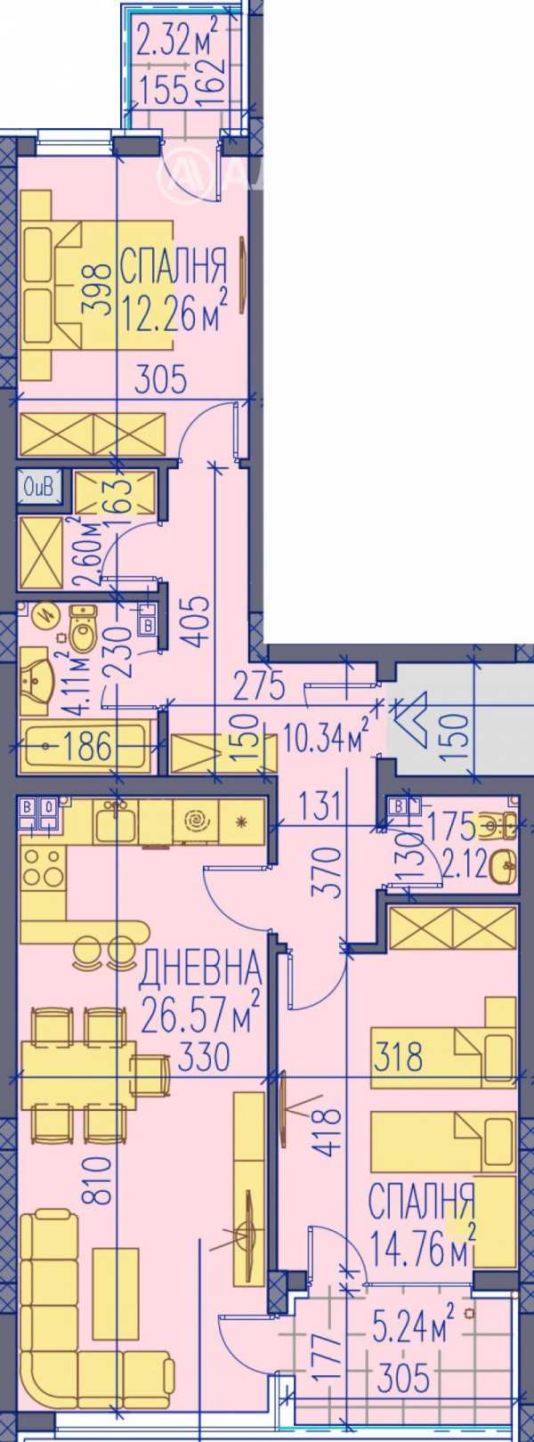 Продава 3-стаен, гр. пловдив, тракия