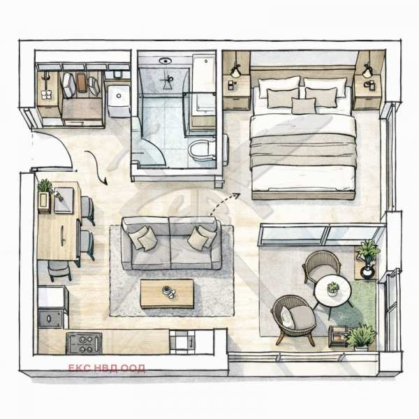 Продава 1-стаен, гр. пловдив, тракия