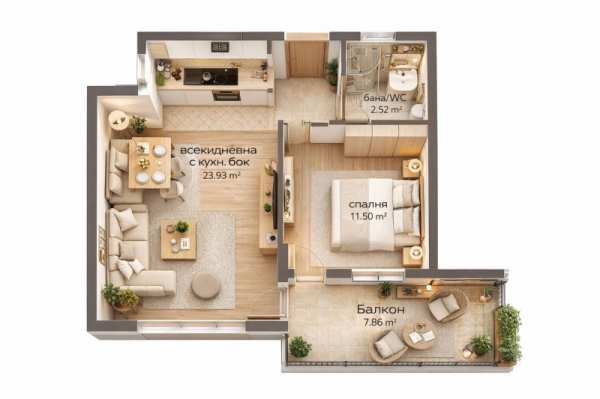 Продава 2-стаен, гр. варна, младост 1