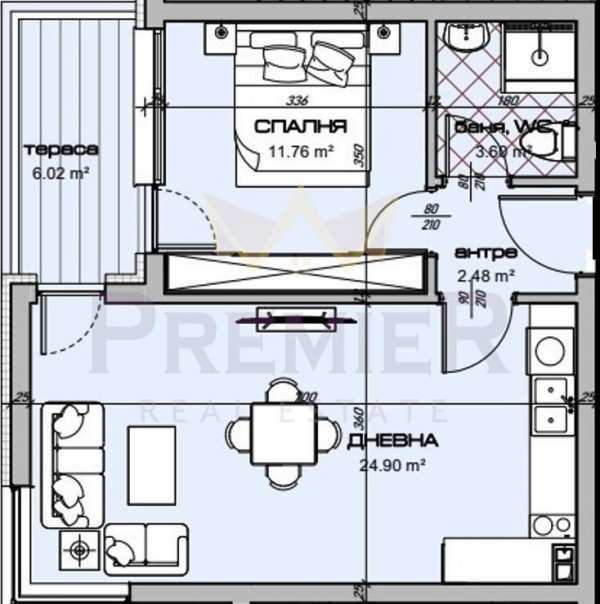 Продава 2-стаен, гр. варна, владислав варненчик 1