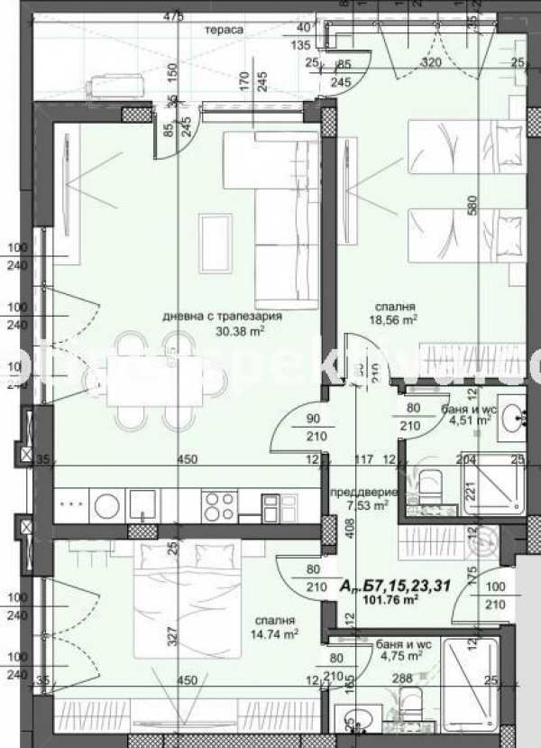 Продава 3-стаен, гр. пловдив, тракия