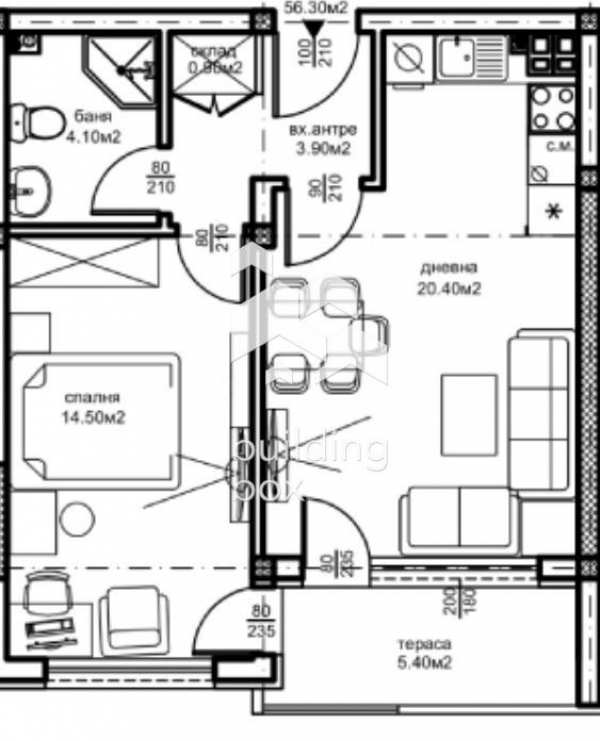 Продава 2-стаен, гр. пловдив, южен