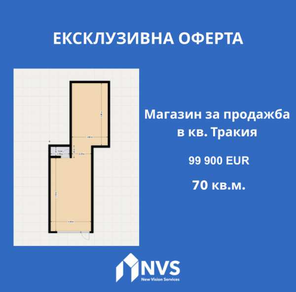 Продава магазин, гр. пловдив, тракия