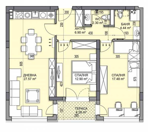 Продава 3-стаен, гр. пловдив, гагарин