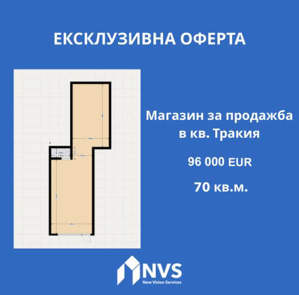 Продава магазин, гр. пловдив, тракия