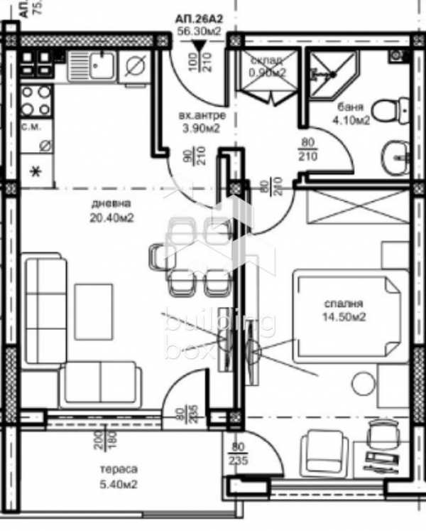 Продава 2-стаен, гр. пловдив, южен