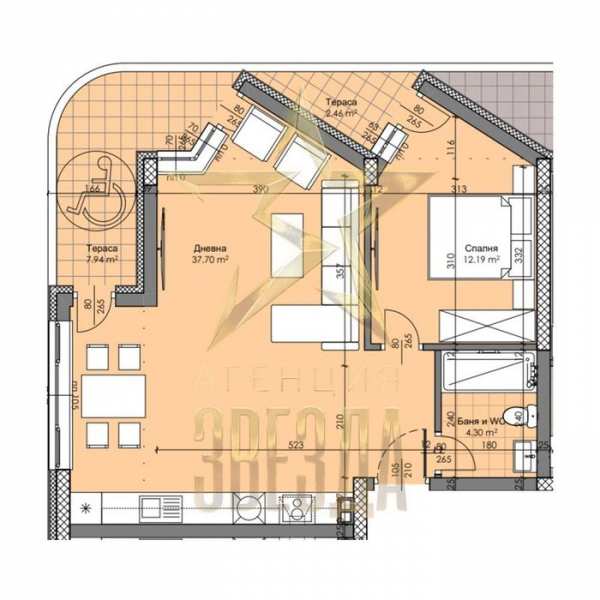 Нова бутикова кооперация в кв. Христо Смирненски - 37кв хол
