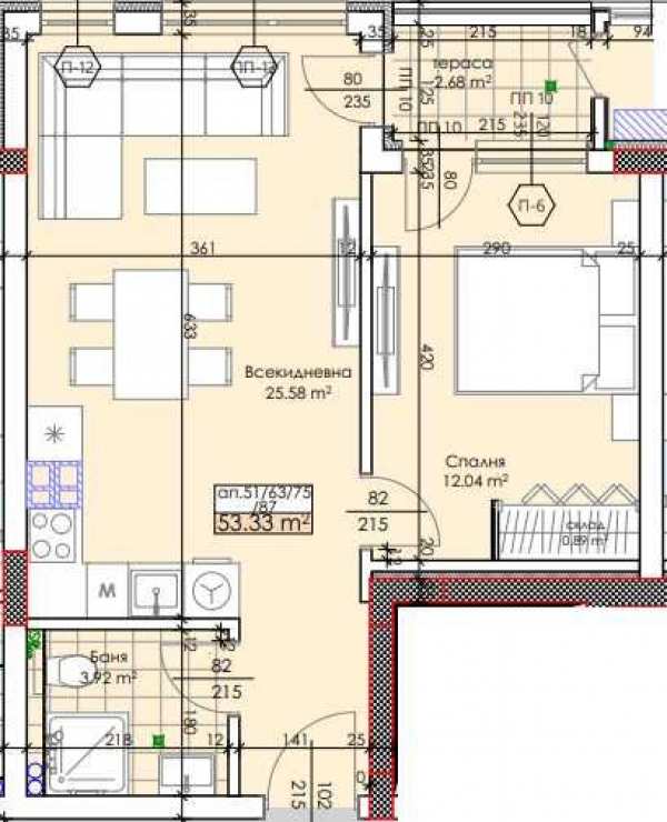 Продавам
двустайни апартамента