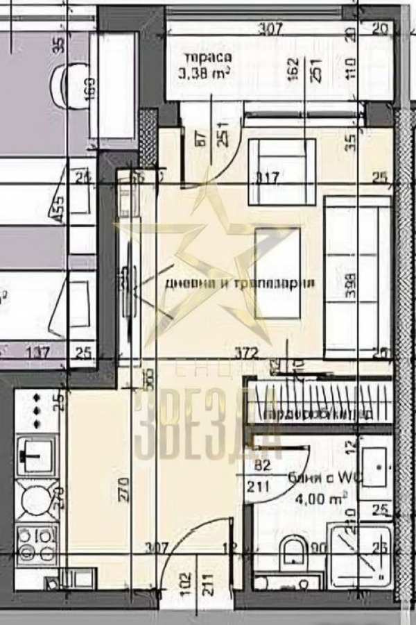 Едностаен ремонтиран в Резиденшъл парк