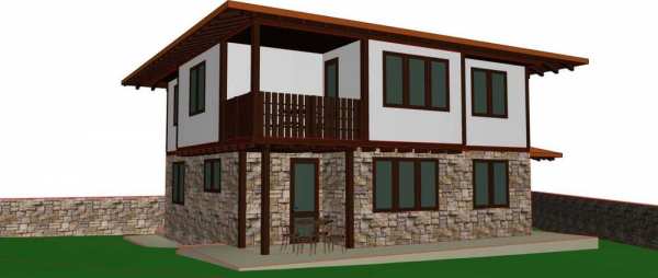 парцел с  напълно готов проект за двуетажна възрожденска къща, Ново С