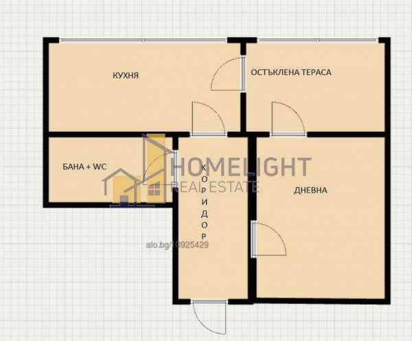 Едностаен с възможност за преустройство на двустаен