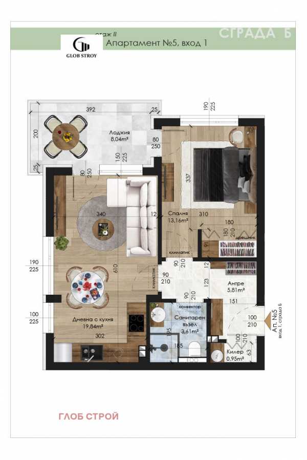 Продава 2-стаен, гр. шумен, пазара