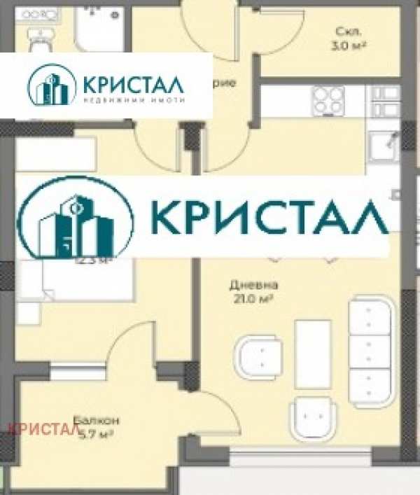 Продава 2-стаен, гр. пловдив, беломорски