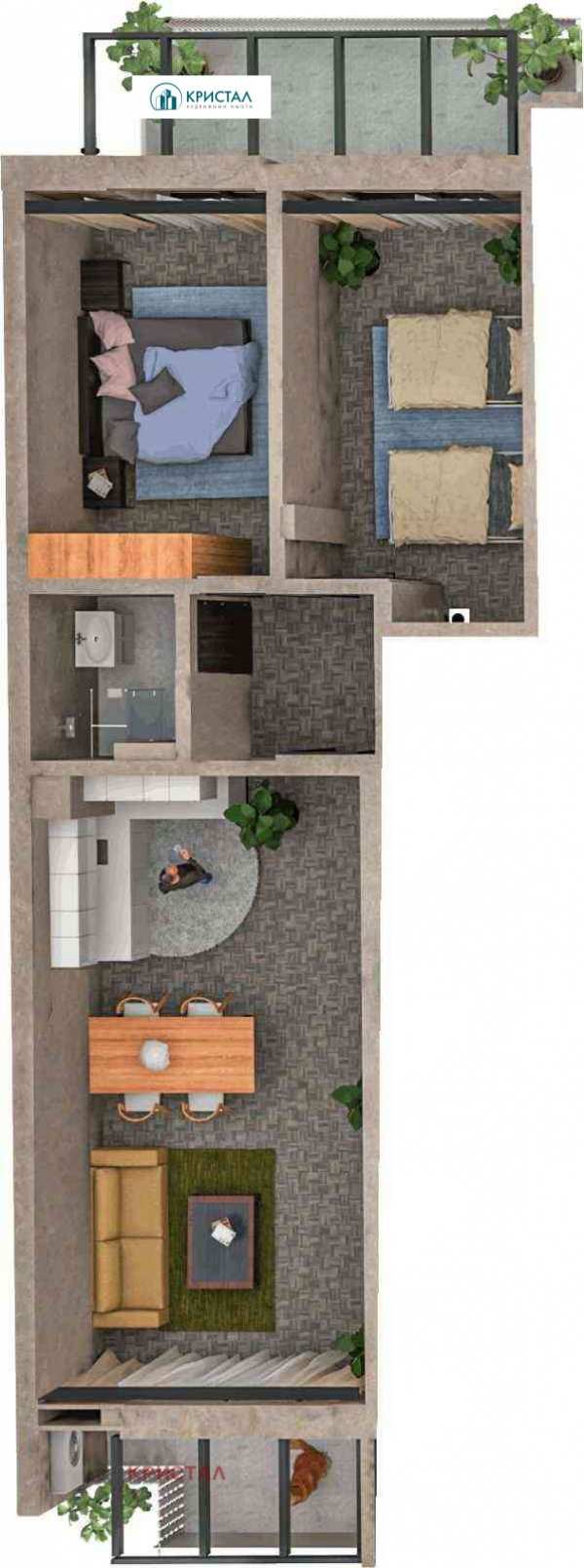 Продава 3-стаен, гр. пловдив, христо смирненски