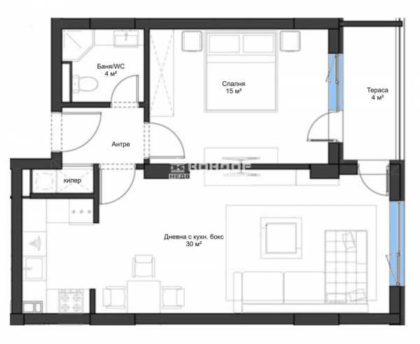 Продава 2-стаен, гр. пловдив, въстанически