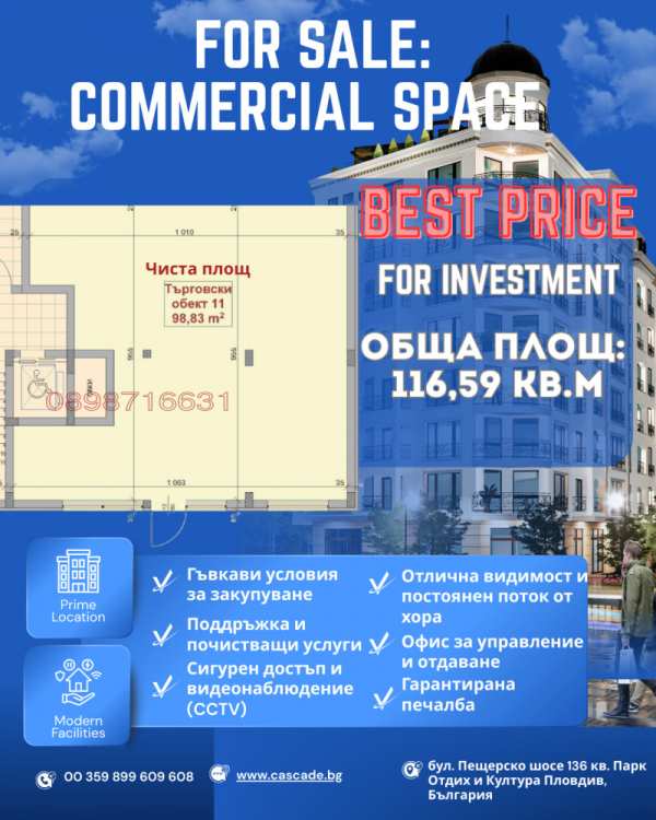 Продава магазин, гр. пловдив, христо смирненски