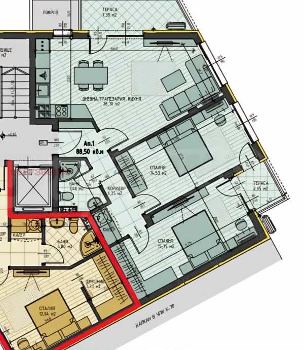 Продава 3-стаен, гр. пловдив, коматево