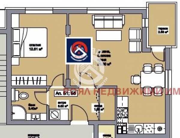 Продава 2-стаен, гр. пловдив, прослав