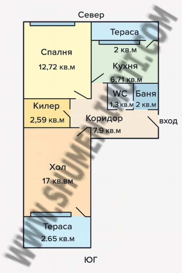 Продава 2-стаен, гр. шумен, боян българанов 1