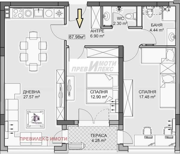 Продава 3-стаен, гр. пловдив, кършияка