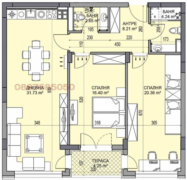 Продава  3-стаен град Пловдив, Гагарин
      121 кв.м