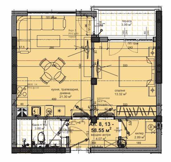 Продава 2-стаен, гр. пловдив, христо смирненски