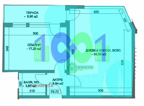Продава 2-стаен, гр. пловдив, коматево