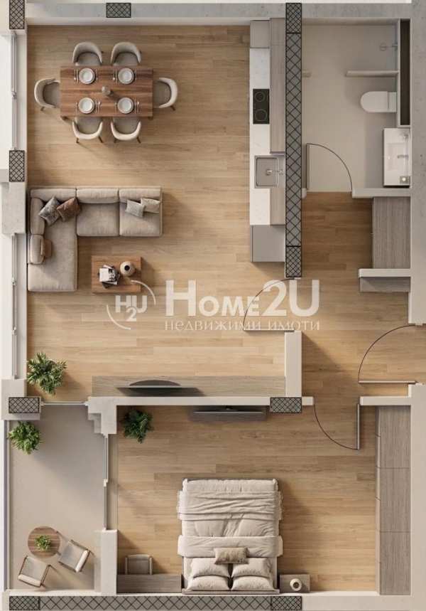 Продава 2-стаен, гр. пловдив, христо смирненски