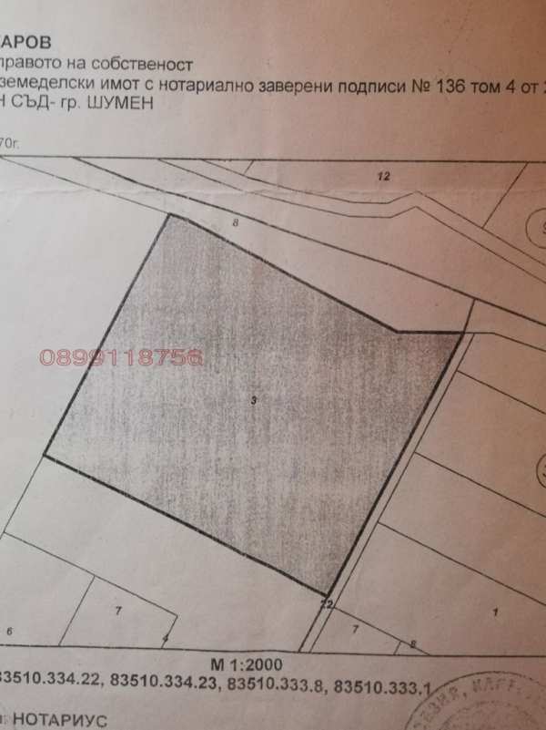 Продава парцел, гр. шумен, тракия