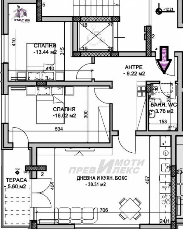Продава 3-стаен, гр. пловдив, христо смирненски