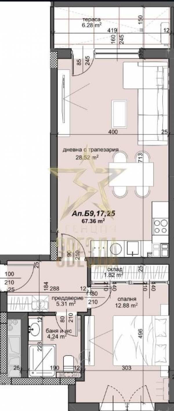 Продава 2-стаен, гр. пловдив, тракия