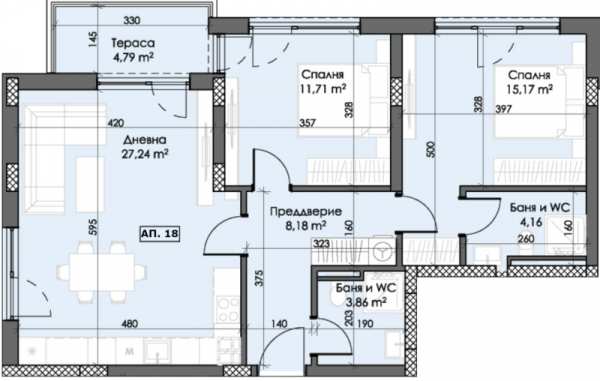 Продава 3-стаен, гр. пловдив, тракия
