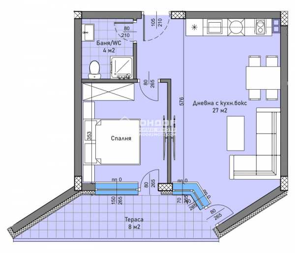Продава 2-стаен, гр. пловдив, христо смирненски