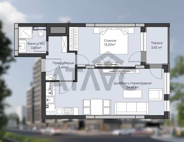 Продава 2-стаен, гр. пловдив, христо смирненски